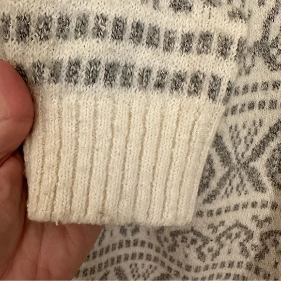 J. Jill Fair Isle Barley Multi Crewneck Ivory/Grey Knit Sweater Sz S Petite GUC - Picture 6 of 8